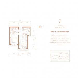 建面57㎡-1室2厅1卫