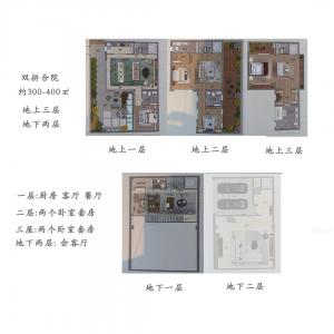 双拼合院 约300㎡-4室2厅5卫